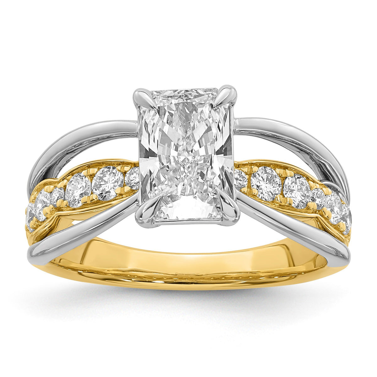 Emerald-Cut Lab-Grown Diamond Ring in 14K Two-Tone Gold (1.96 ct. tw.), Size 7 - Sophia Jewelers Main image