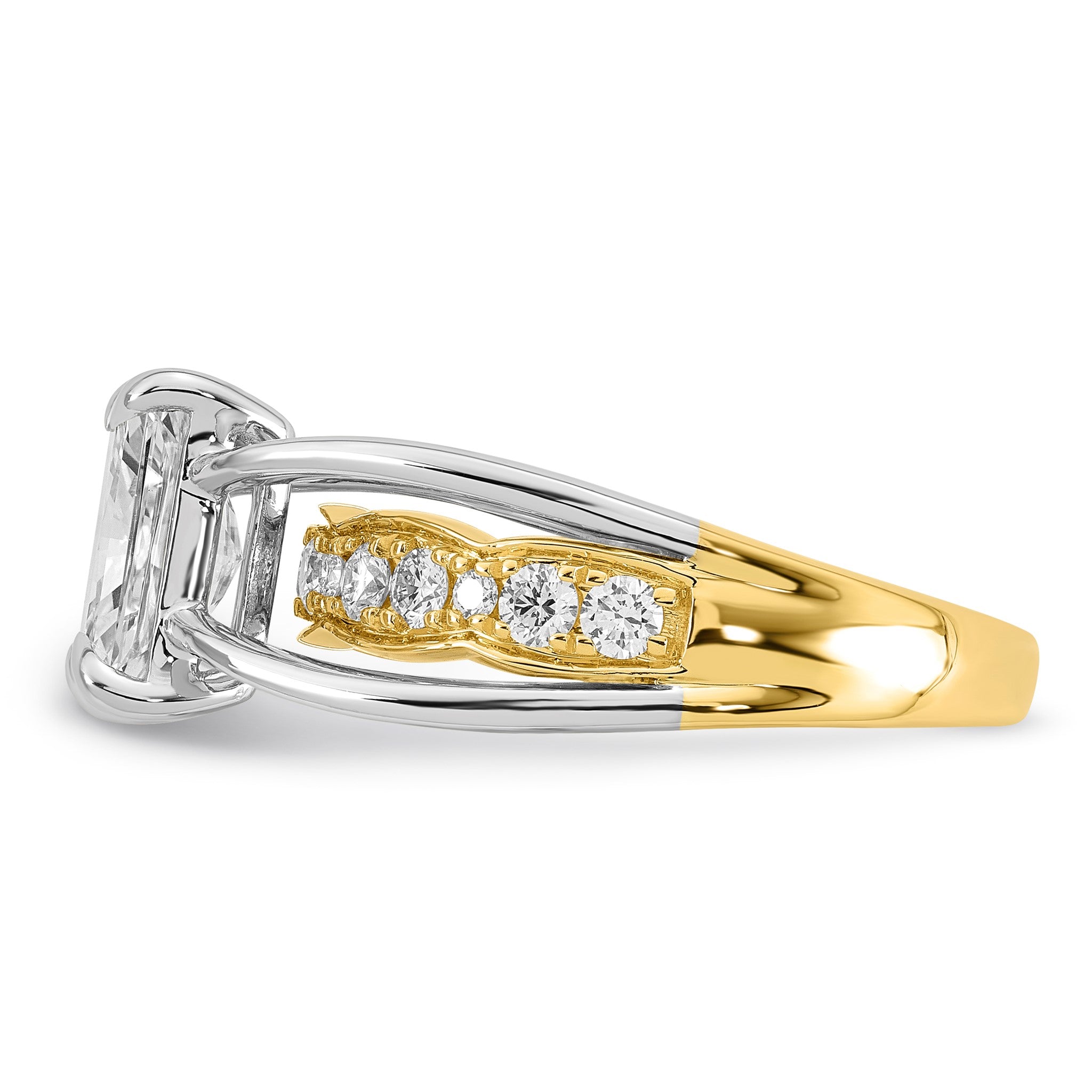 Emerald-Cut Lab-Grown Diamond Ring in 14K Two-Tone Gold (2.54 ct. tw.), Size 7 Secondary image
