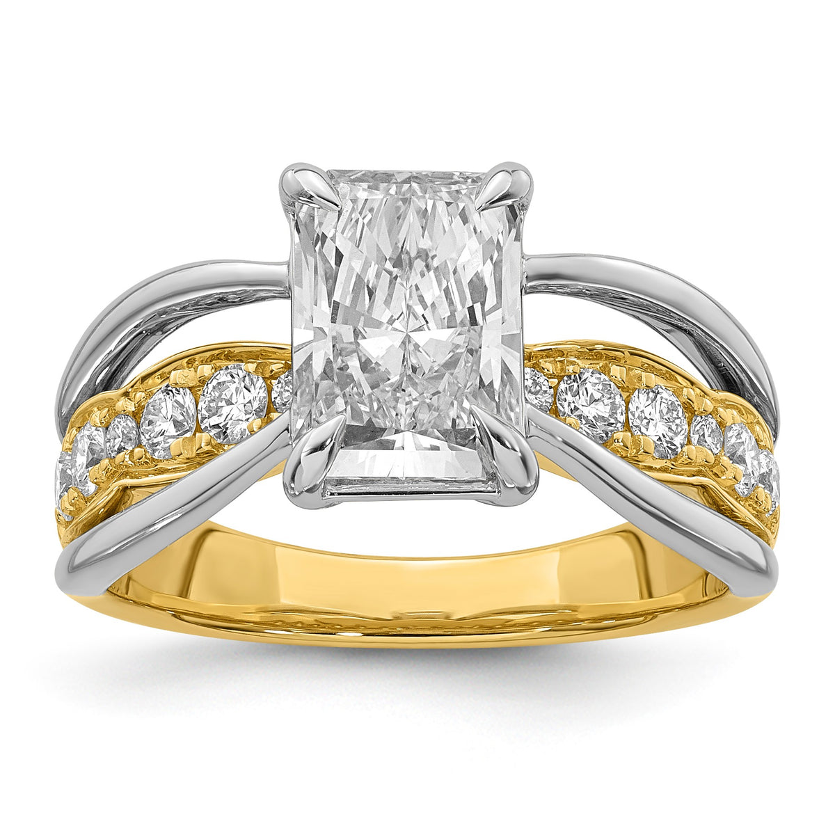 Emerald-Cut Lab-Grown Diamond Ring in 14K Two-Tone Gold (2.54 ct. tw.), Size 7 - Sophia Jewelers Main image