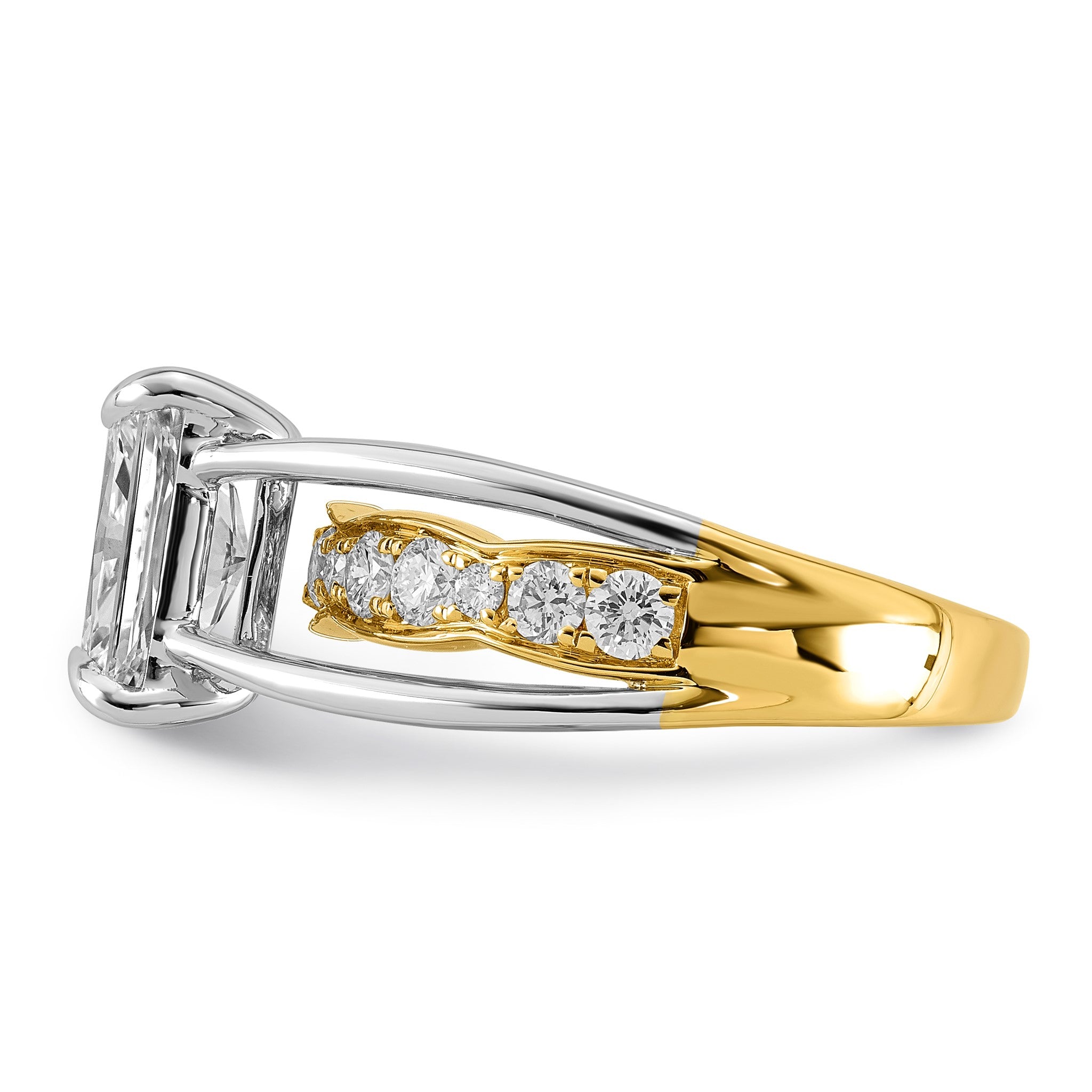 Emerald-Cut Lab-Grown Diamond Ring in 14K Two-Tone Gold (3.09 ct. tw.), Size 7 Secondary image