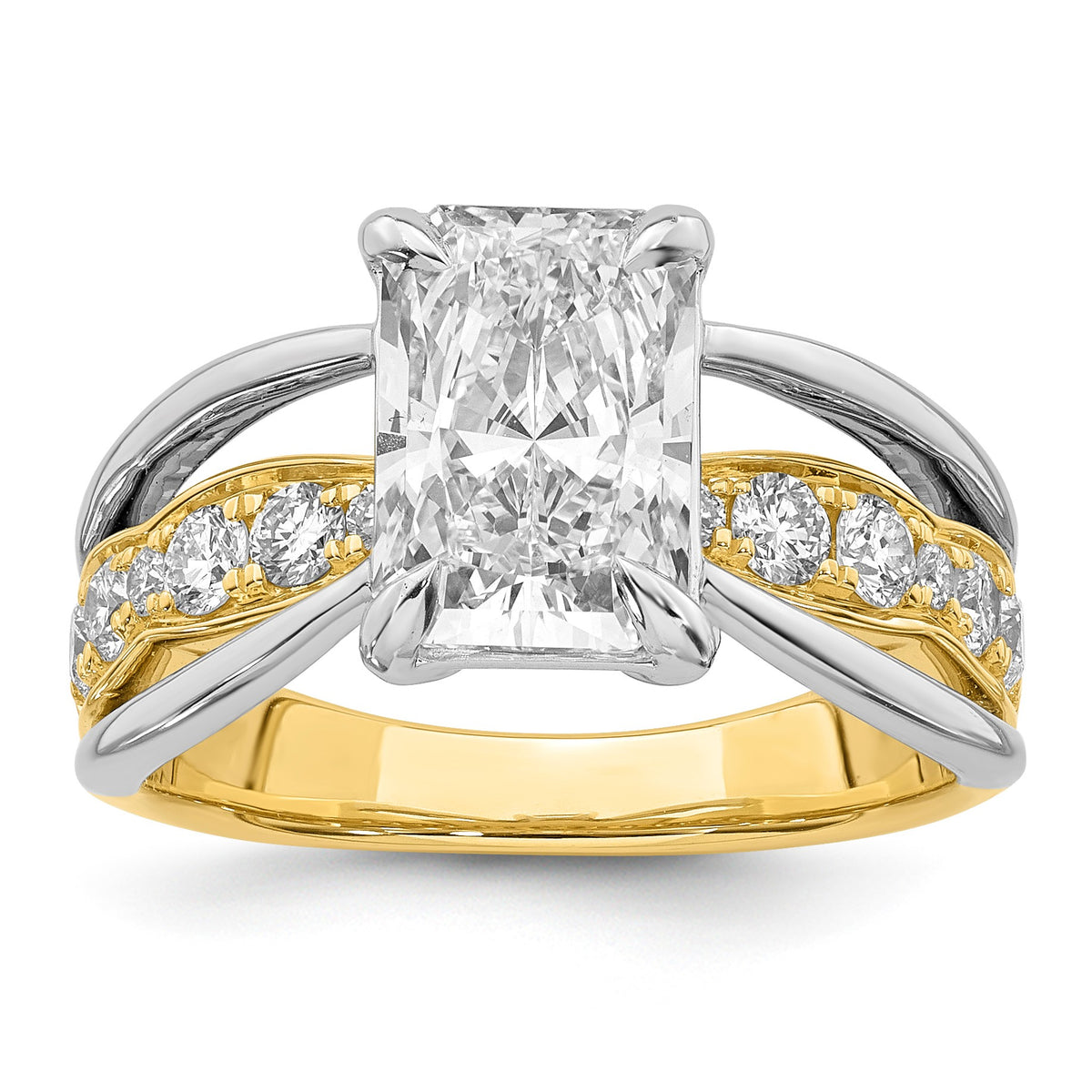 Emerald-Cut Lab-Grown Diamond Ring in 14K Two-Tone Gold (3.09 ct. tw.), Size 7 - Sophia Jewelers Main image