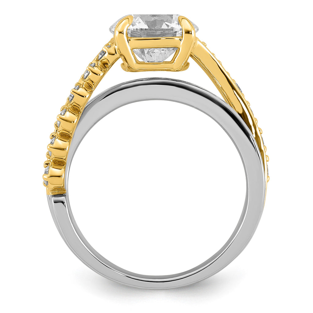 Round Center Lab-Grown Diamond Ring in 14K Two-Tone Gold (3.52 ct. tw.), Size 7 - Sophia Jewelers