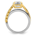 Round Center Lab-Grown Diamond Ring in 14K Two-Tone Gold (3.52 ct. tw.), Size 7 - Sophia Jewelers