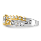 Round Center Lab-Grown Diamond Ring in 14K Two-Tone Gold (3.52 ct. tw.), Size 7 - Sophia Jewelers