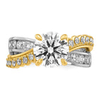 Round Center Lab-Grown Diamond Ring in 14K Two-Tone Gold (3.52 ct. tw.), Size 7 - Sophia Jewelers