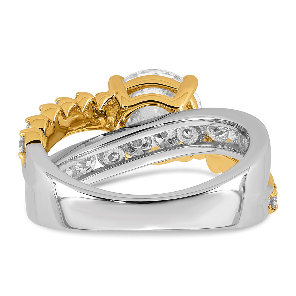 Round Center Lab-Grown Diamond Ring in 14K Two-Tone Gold (3.52 ct. tw.), Size 7 - Sophia Jewelers