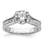 Round Center Lab-Grown Diamond Ring in 14K White Gold (1.85 ct. tw.), Size 7 - Sophia Jewelers