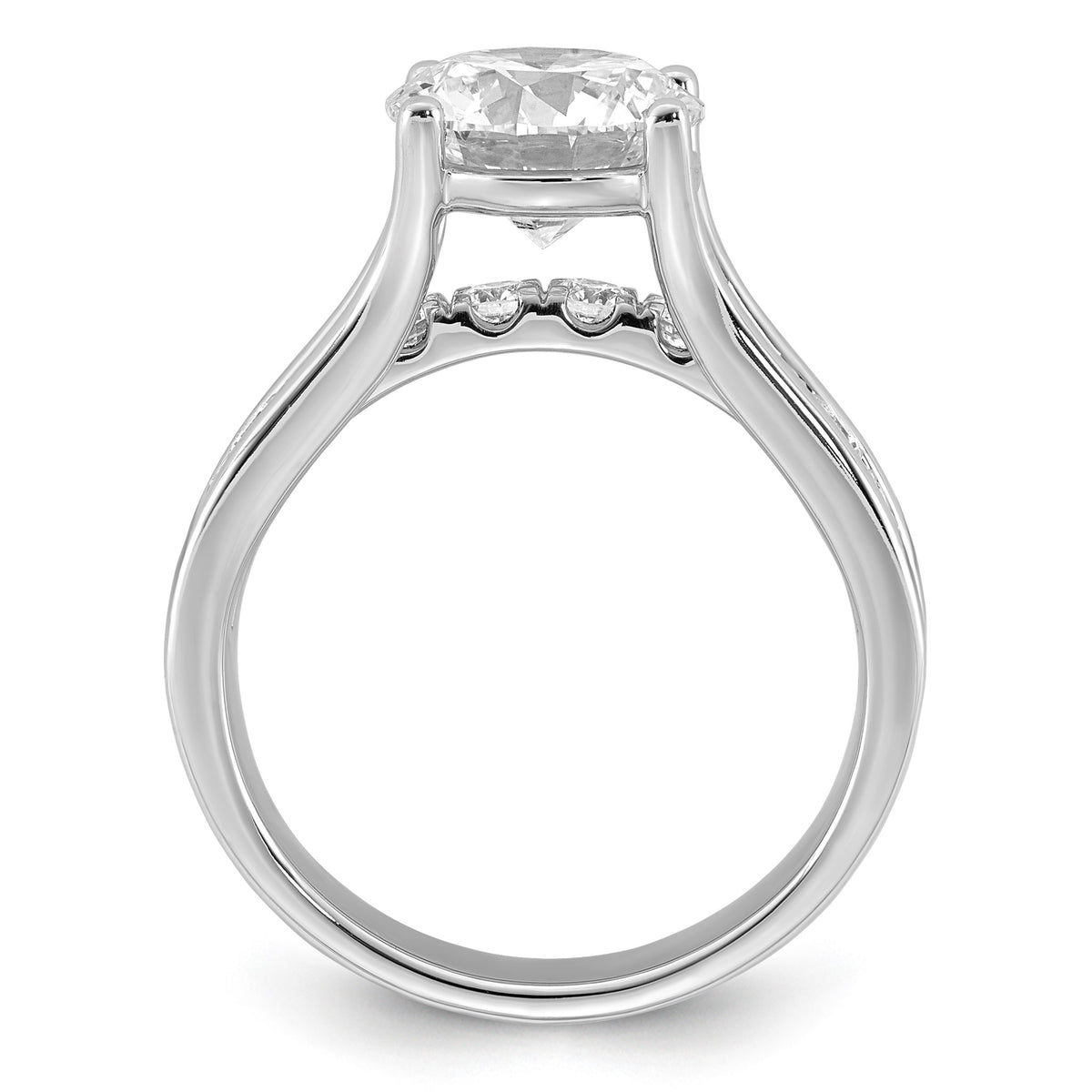 Round Center Lab-Grown Diamond Ring in 14K White Gold (3.2 ct. tw.), Size 7 - Sophia Jewelers
