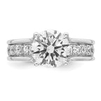 Round Center Lab-Grown Diamond Ring in 14K White Gold (3.2 ct. tw.), Size 7 - Sophia Jewelers