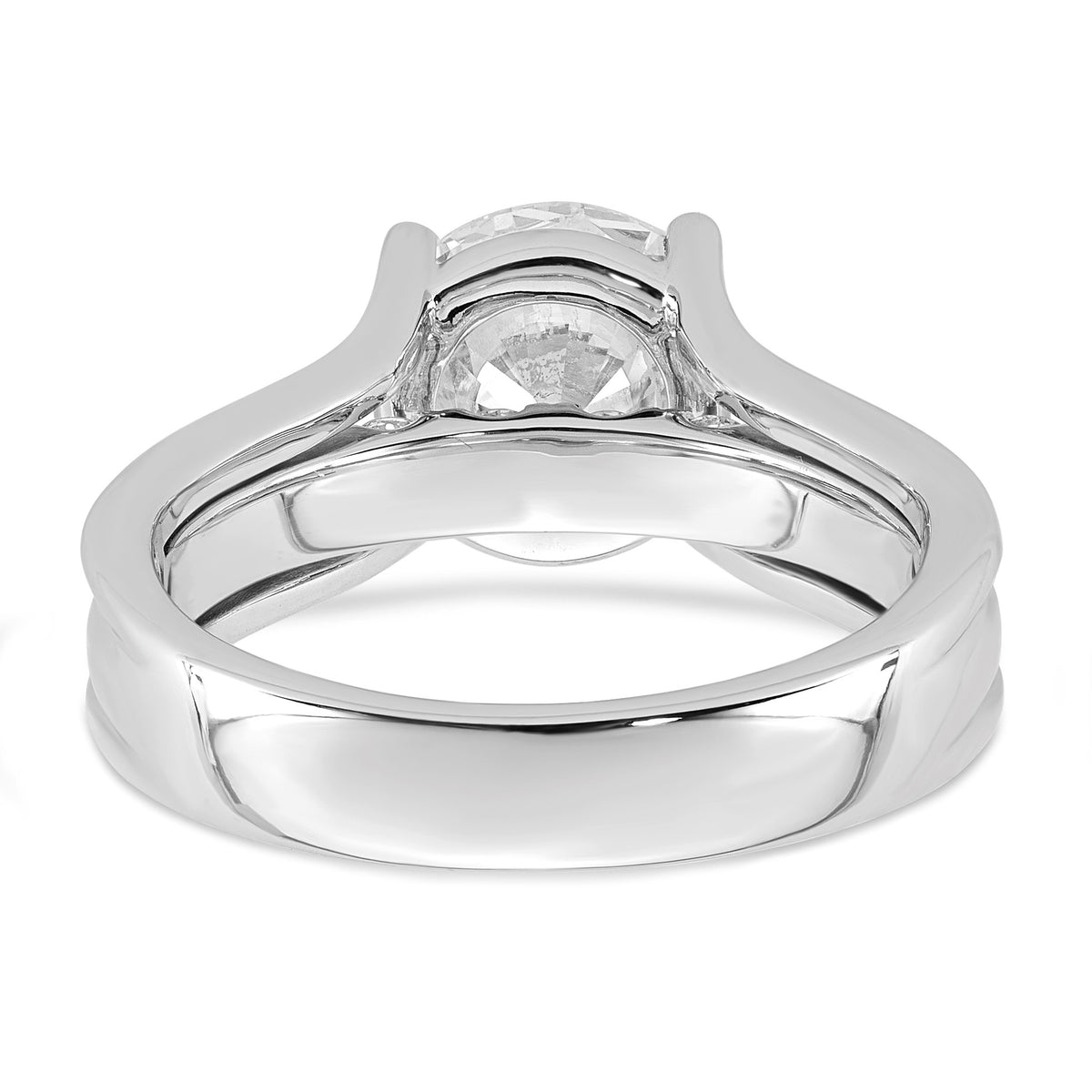 Round Center Lab-Grown Diamond Ring in 14K White Gold (3.2 ct. tw.), Size 7 - Sophia Jewelers
