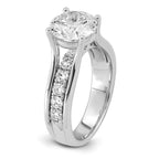 Round Center Lab-Grown Diamond Ring in 14K White Gold (3.2 ct. tw.), Size 7 - Sophia Jewelers