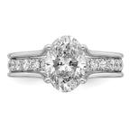 Oval Center Lab-Grown Diamond Ring in 14K White Gold (2.49 ct. tw.), Size 7 - Sophia Jewelers