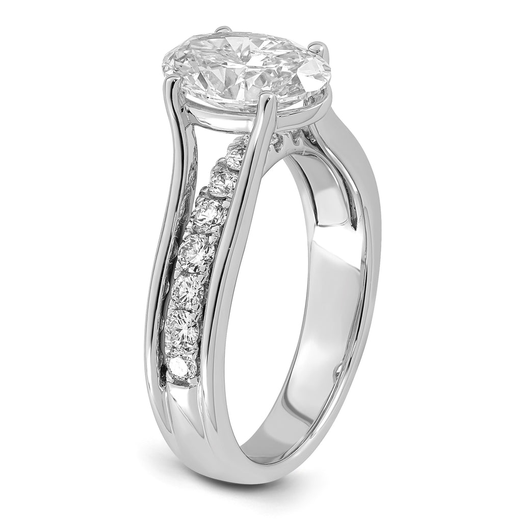 Oval Center Lab-Grown Diamond Ring in 14K White Gold (2.49 ct. tw.), Size 7 - Sophia Jewelers