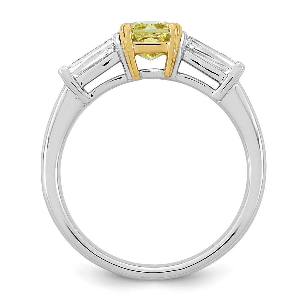 Radiant Lab-Grown Diamond Baguette Engagement Ring in 14K Two-Tone Gold (1 1/2 ct. tw.), Size 7 - Sophia Jewelers