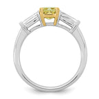 Radiant Lab-Grown Diamond Baguette Engagement Ring in 14K Two-Tone Gold (1 1/2 ct. tw.), Size 7 - Sophia Jewelers