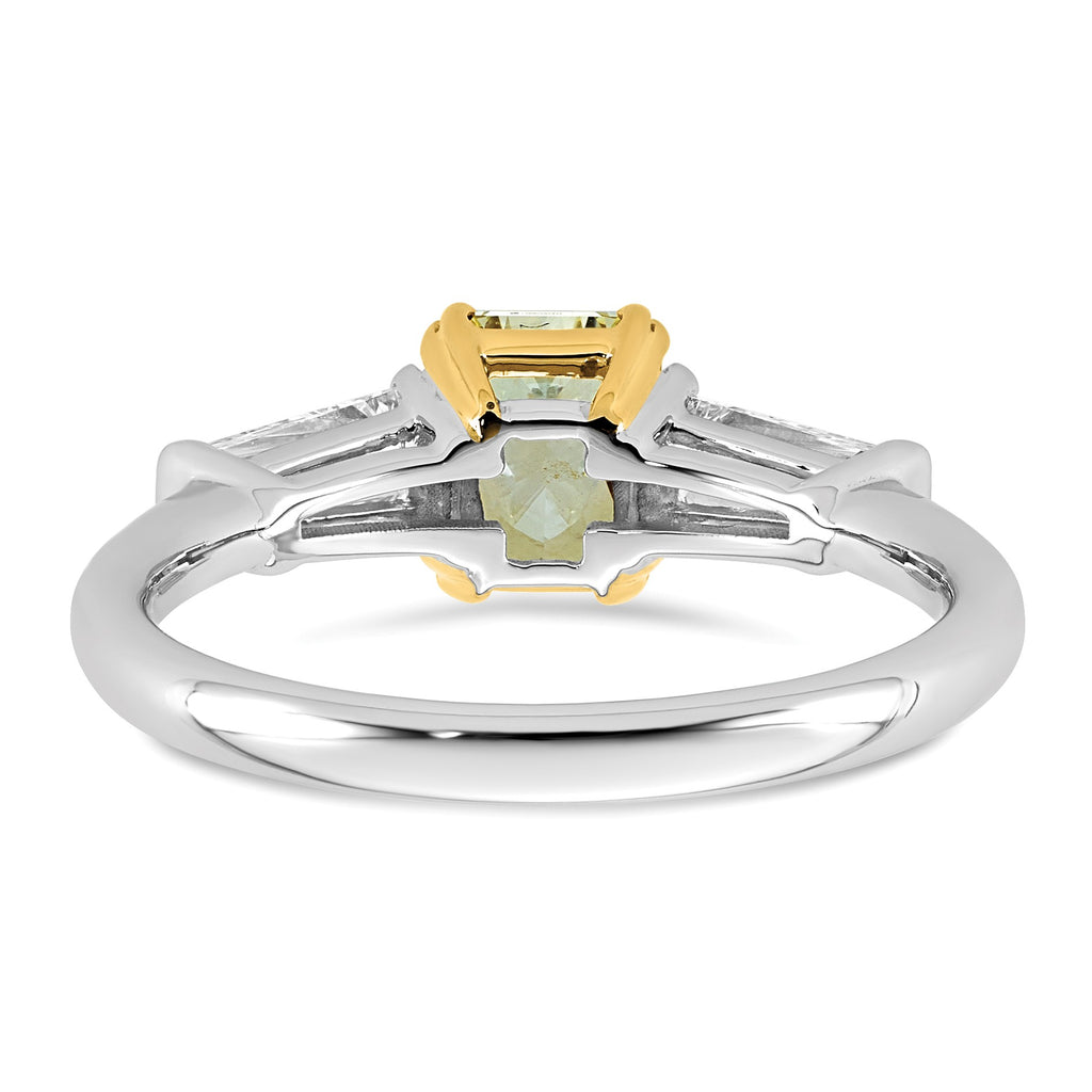 Radiant Lab-Grown Diamond Baguette Engagement Ring in 14K Two-Tone Gold (1 1/2 ct. tw.), Size 7 - Sophia Jewelers
