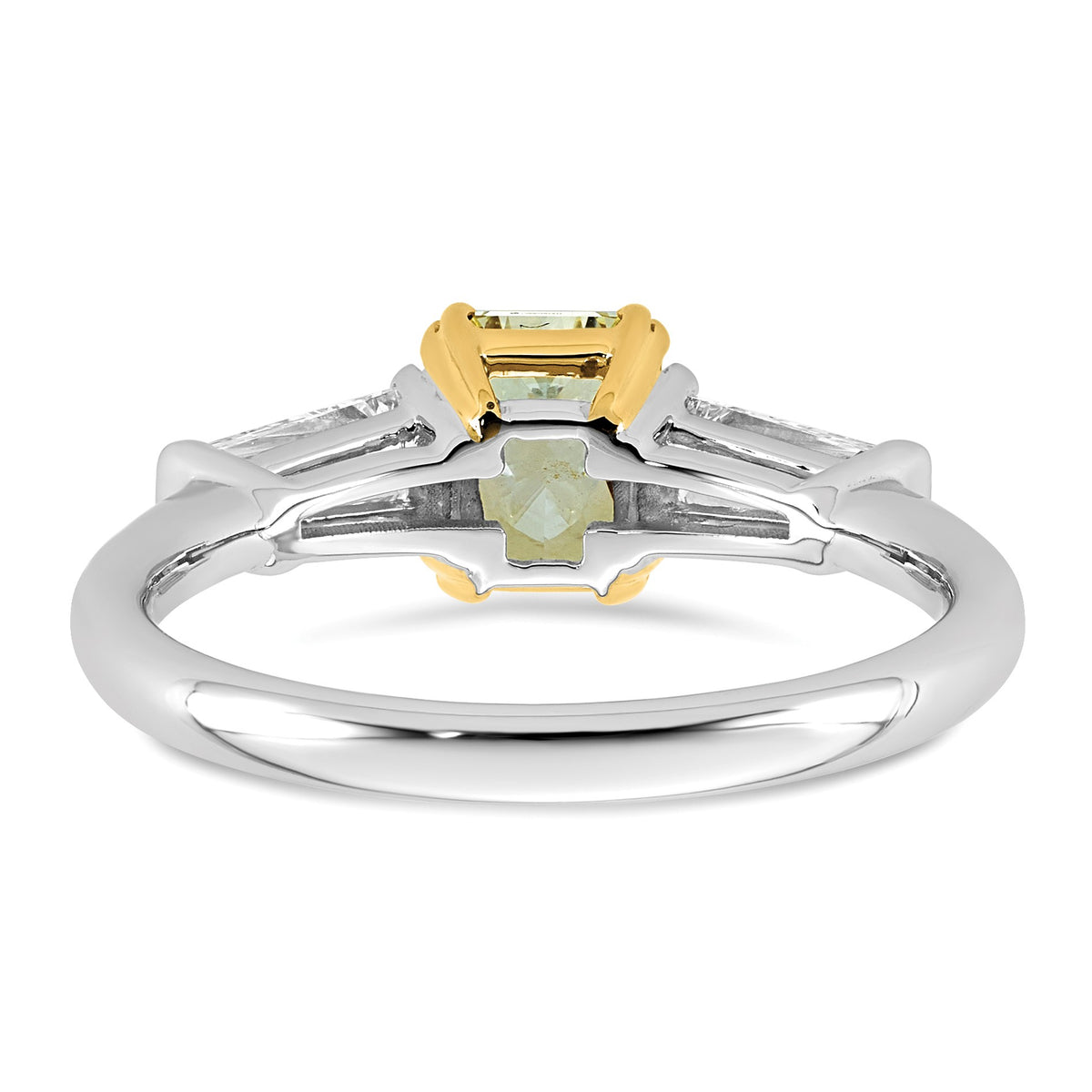Radiant Lab-Grown Diamond Baguette Engagement Ring in 14K Two-Tone Gold (1 1/2 ct. tw.), Size 7 - Sophia Jewelers