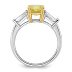 Radiant Lab-Grown Diamond Baguette Engagement Ring in 14K Two-Tone Gold (2 3/4 ct. tw.), Size 7 - Sophia Jewelers
