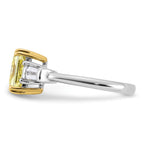 Radiant Lab-Grown Diamond Baguette Engagement Ring in 14K Two-Tone Gold (2 3/4 ct. tw.), Size 7 - Sophia Jewelers