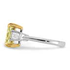 Radiant Lab-Grown Diamond Baguette Engagement Ring in 14K Two-Tone Gold (3 1/3 ct. tw.), Size 7 - Sophia Jewelers