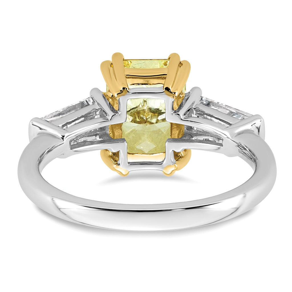 Radiant Lab-Grown Diamond Baguette Engagement Ring in 14K Two-Tone Gold (3 1/3 ct. tw.), Size 7 - Sophia Jewelers