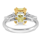 Radiant Lab-Grown Diamond Baguette Engagement Ring in 14K Two-Tone Gold (3 1/3 ct. tw.), Size 7 - Sophia Jewelers