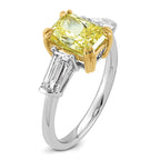 Radiant Lab-Grown Diamond Baguette Engagement Ring in 14K Two-Tone Gold (3 1/3 ct. tw.), Size 7 - Sophia Jewelers