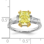 Radiant Lab-Grown Diamond Baguette Engagement Ring in 14K Two-Tone Gold (3 1/3 ct. tw.), Size 7 - Sophia Jewelers