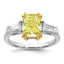 Radiant Lab-Grown Diamond Baguette Engagement Ring in 14K Two-Tone Gold (3 1/3 ct. tw.), Size 7 - Sophia Jewelers
