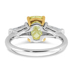 Cushion Lab-Grown Diamond Baguette Engagement Ring in 14K Two-Tone Gold (2 7/8 ct. tw.), Size 7 - Sophia Jewelers