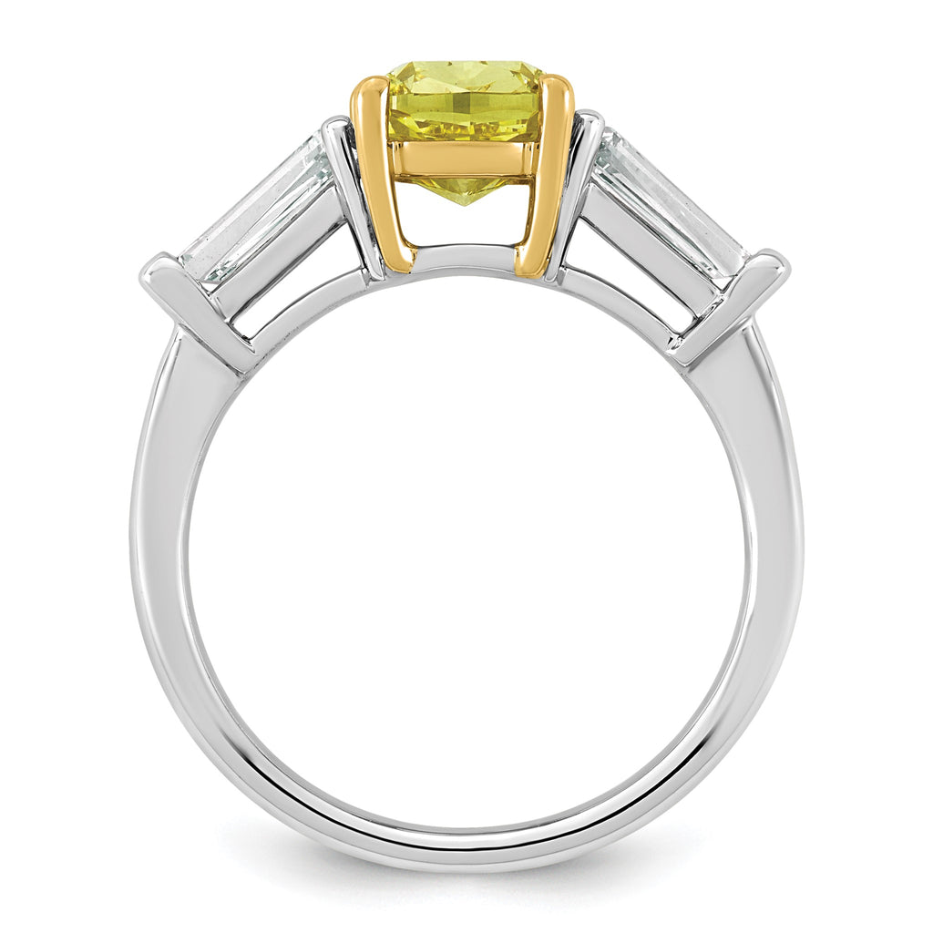 Cushion Lab-Grown Diamond Baguette Engagement Ring in 14K Two-Tone Gold (3 5/8 ct. tw.), Size 7 - Sophia Jewelers