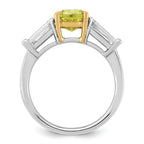 Cushion Lab-Grown Diamond Baguette Engagement Ring in 14K Two-Tone Gold (3 5/8 ct. tw.), Size 7 - Sophia Jewelers