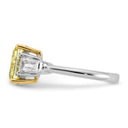 Cushion Lab-Grown Diamond Baguette Engagement Ring in 14K Two-Tone Gold (3 5/8 ct. tw.), Size 7 - Sophia Jewelers