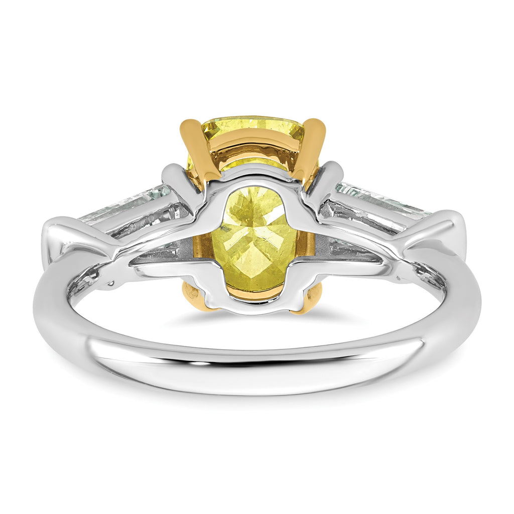 Cushion Lab-Grown Diamond Baguette Engagement Ring in 14K Two-Tone Gold (3 5/8 ct. tw.), Size 7 - Sophia Jewelers