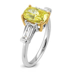 Cushion Lab-Grown Diamond Baguette Engagement Ring in 14K Two-Tone Gold (3 5/8 ct. tw.), Size 7 - Sophia Jewelers