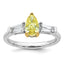 Pear Lab-Grown Diamond Baguette Engagement Ring in 14K Two-Tone Gold (1 5/8 ct. tw.), Size 7 - Sophia Jewelers