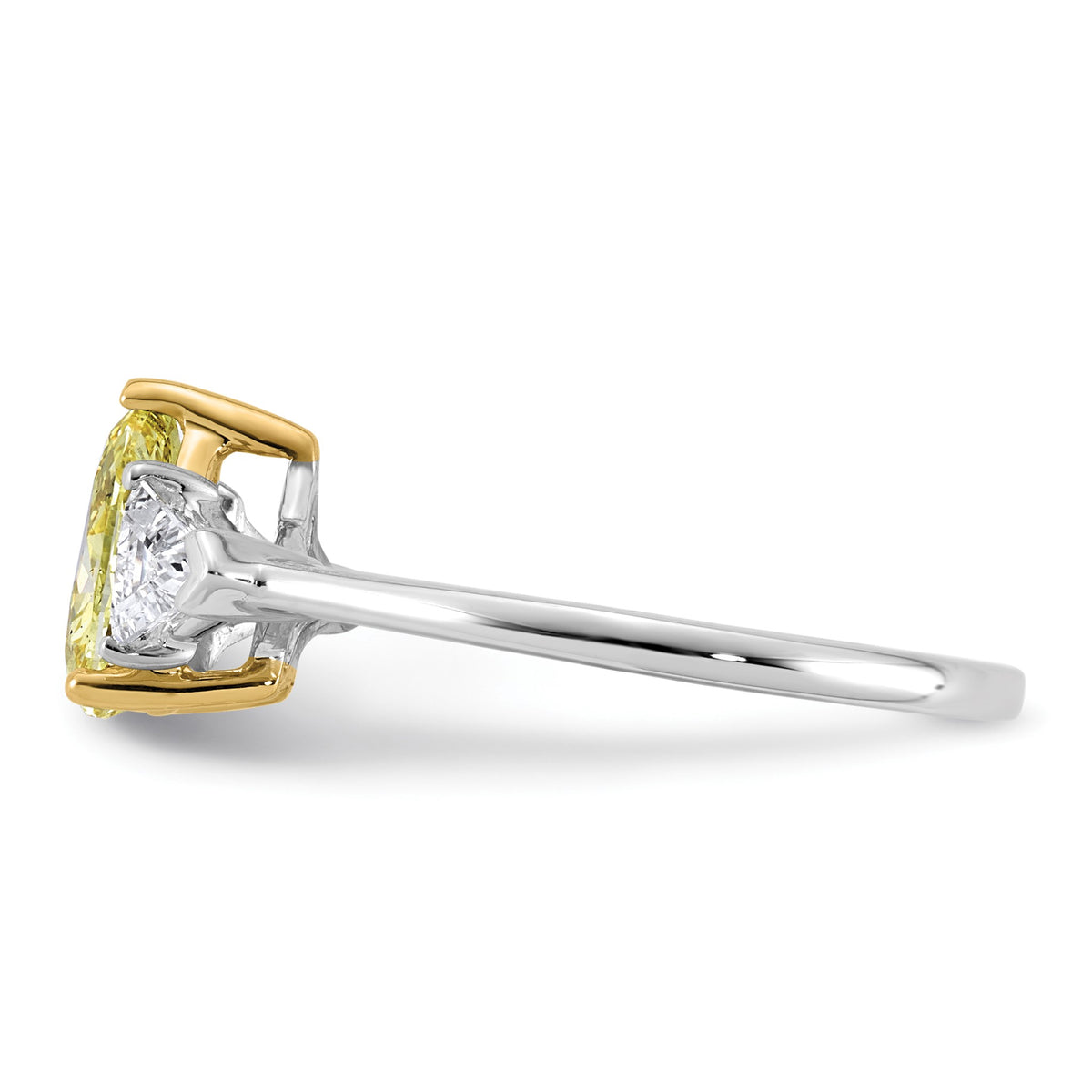 Pear Lab-Grown Diamond Engagement Ring in 14K Two-Tone Gold (1 3/8 ct. tw.), Size 7 - Sophia Jewelers