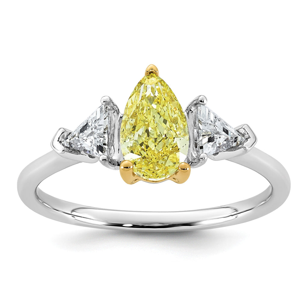 Pear Lab-Grown Diamond Engagement Ring in 14K Two-Tone Gold (1 3/8 ct. tw.), Size 7 - Sophia Jewelers