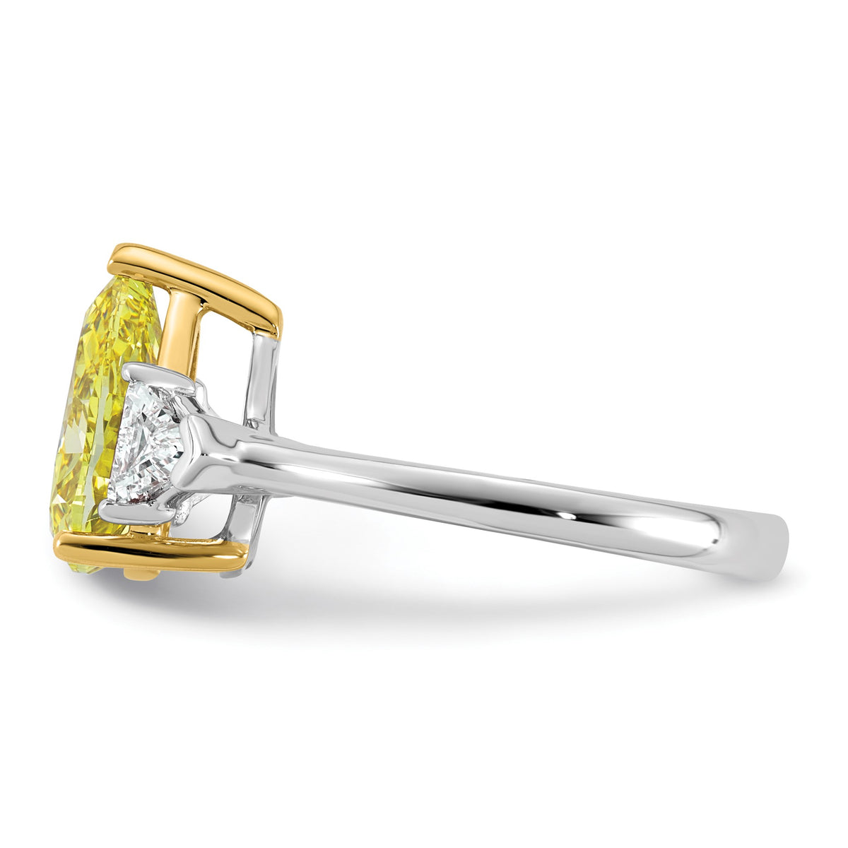 Pear Lab-Grown Diamond Engagement Ring in 14K Two-Tone Gold (3 ct. tw.), Size 7 - Sophia Jewelers