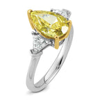 Pear Lab-Grown Diamond Engagement Ring in 14K Two-Tone Gold (3 ct. tw.), Size 7 - Sophia Jewelers
