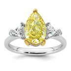 Pear Lab-Grown Diamond Engagement Ring in 14K Two-Tone Gold (3 ct. tw.), Size 7 - Sophia Jewelers