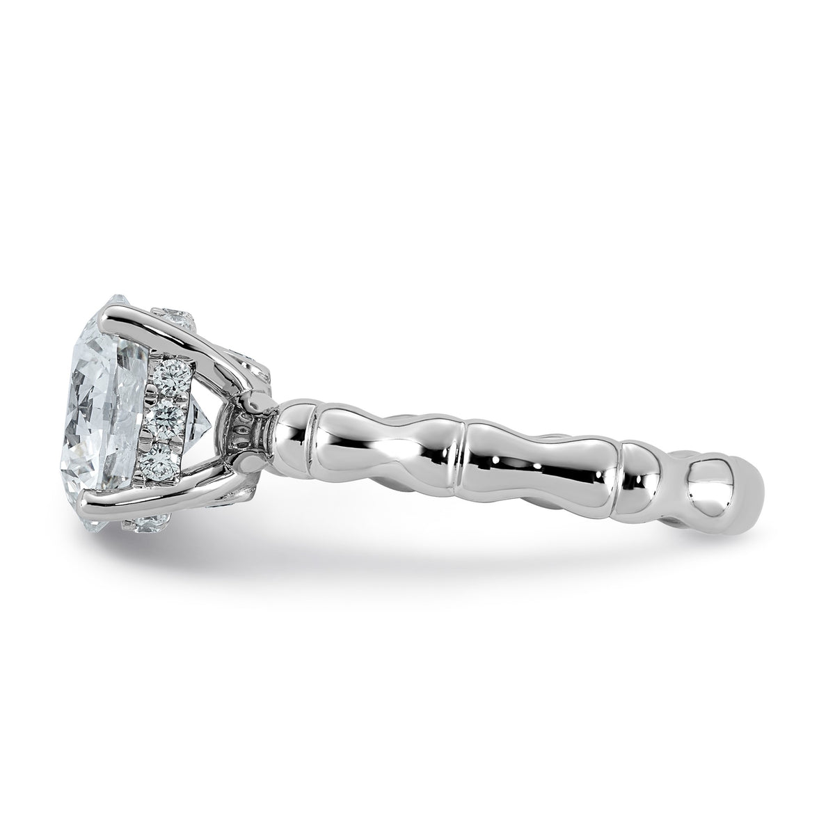 Round Lab-Grown Diamond Engagement Ring in 14K White Gold (2 5/8 ct. tw.), Size 7 - Sophia Jewelers