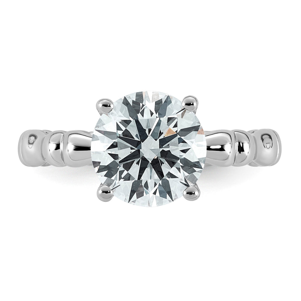 Round Lab-Grown Diamond Engagement Ring in 14K White Gold (2 5/8 ct. tw.), Size 7 - Sophia Jewelers