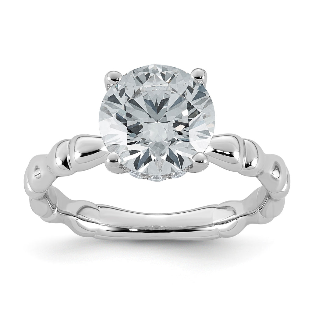 Round Lab-Grown Diamond Engagement Ring in 14K White Gold (2 5/8 ct. tw.), Size 7 - Sophia Jewelers