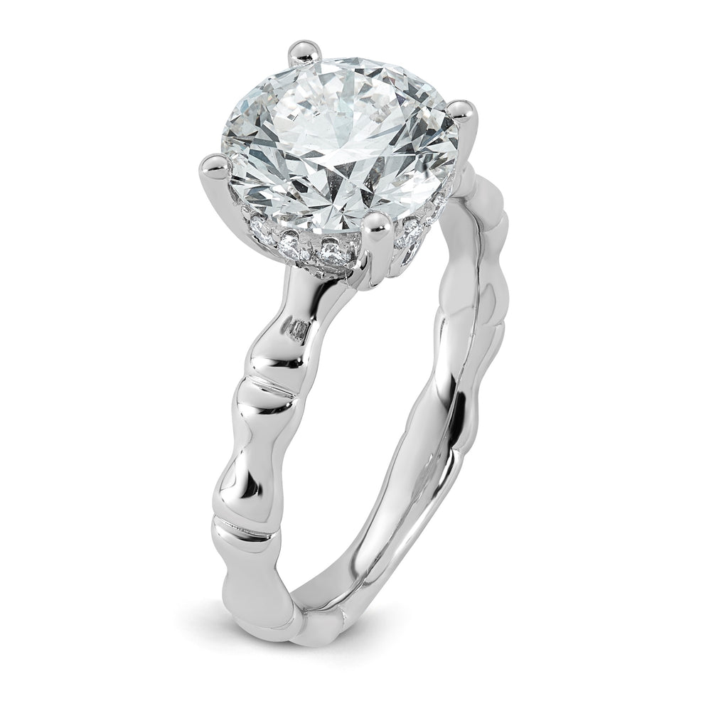 Round Lab-Grown Diamond Engagement Ring in 14K White Gold (3 1/5 ct. tw.), Size 7 - Sophia Jewelers