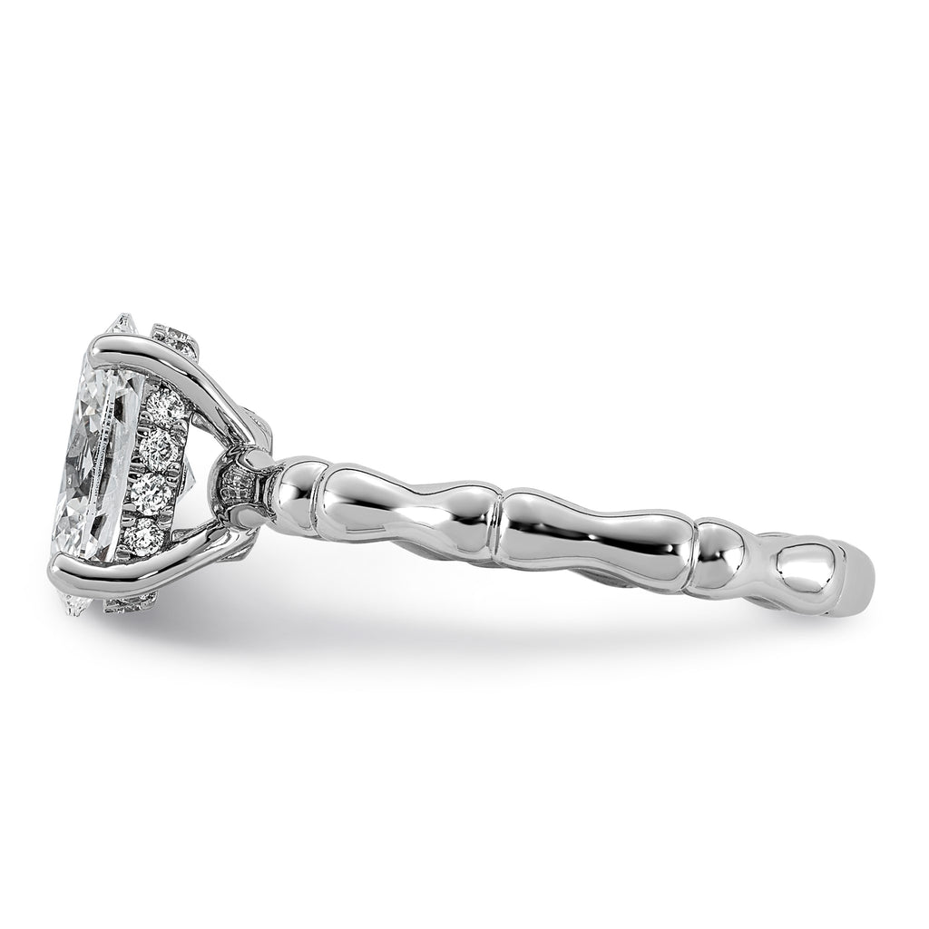 Bezel Oval Lab-Grown Diamond Engagement Ring in 14K White Gold (1 5/8 ct. tw.), Size 7 - Sophia Jewelers