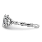 Bezel Oval Lab-Grown Diamond Engagement Ring in 14K White Gold (1 5/8 ct. tw.), Size 7 - Sophia Jewelers