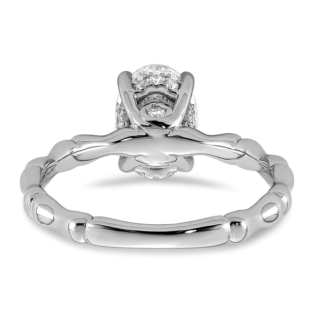 Bezel Oval Lab-Grown Diamond Engagement Ring in 14K White Gold (1 5/8 ct. tw.), Size 7 - Sophia Jewelers