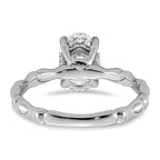 Bezel Oval Lab-Grown Diamond Engagement Ring in 14K White Gold (1 5/8 ct. tw.), Size 7 - Sophia Jewelers