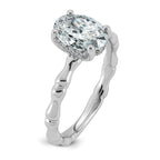 Bezel Oval Lab-Grown Diamond Engagement Ring in 14K White Gold (1 5/8 ct. tw.), Size 7 - Sophia Jewelers